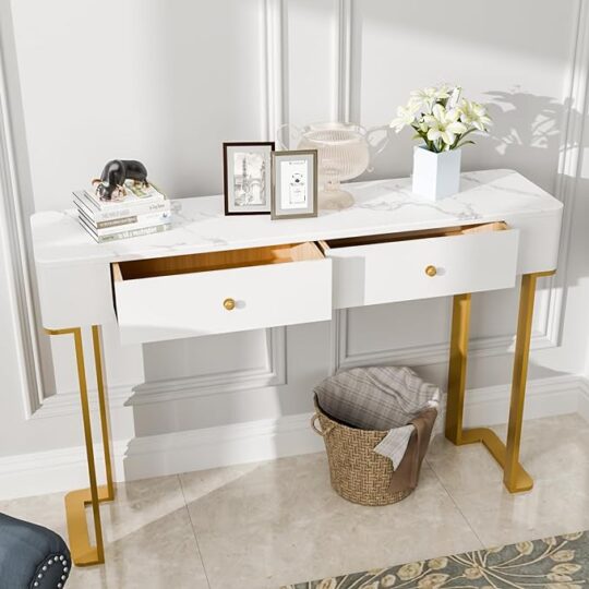 Modern Console Table with Drawers, 47