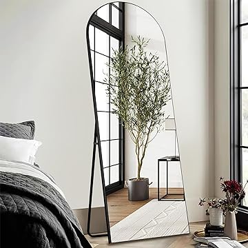 Over The Door Mirror Full Length Miror (Black(Wooden Arched), 59